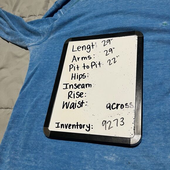 Volcom Stone Thermal Waffle Long Sleeve Shirt Mens Size M Burnout Teal - Picture 12 of 12